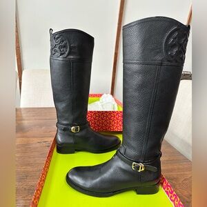 Tory Burch Black Leather Riding Boots